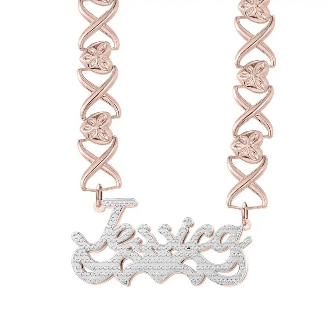 Waterproof Xo double plated name necklace