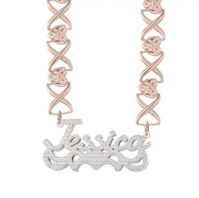 Waterproof Xo double plated name necklace