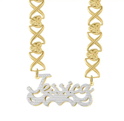 Waterproof Xo double plated name necklace