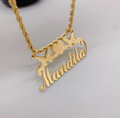 The Mandila Rope chain nameplate