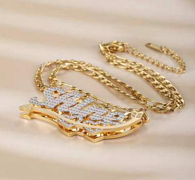 Shine double plated name necklace