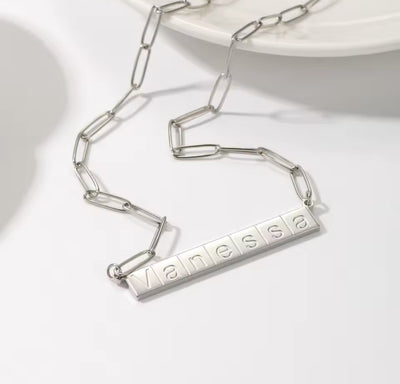 Block chain name necklaces