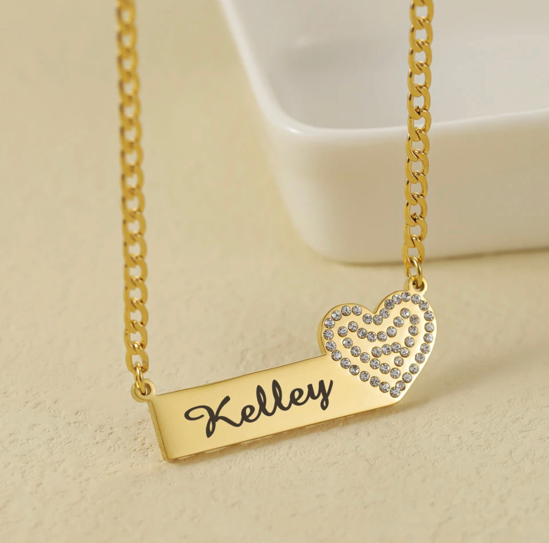 Kelly Bar Necklace with diamonds