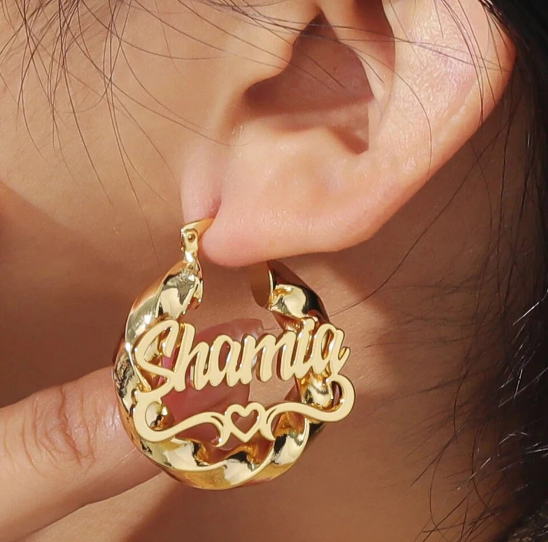 Kids and adults waterproof name twist earrings
