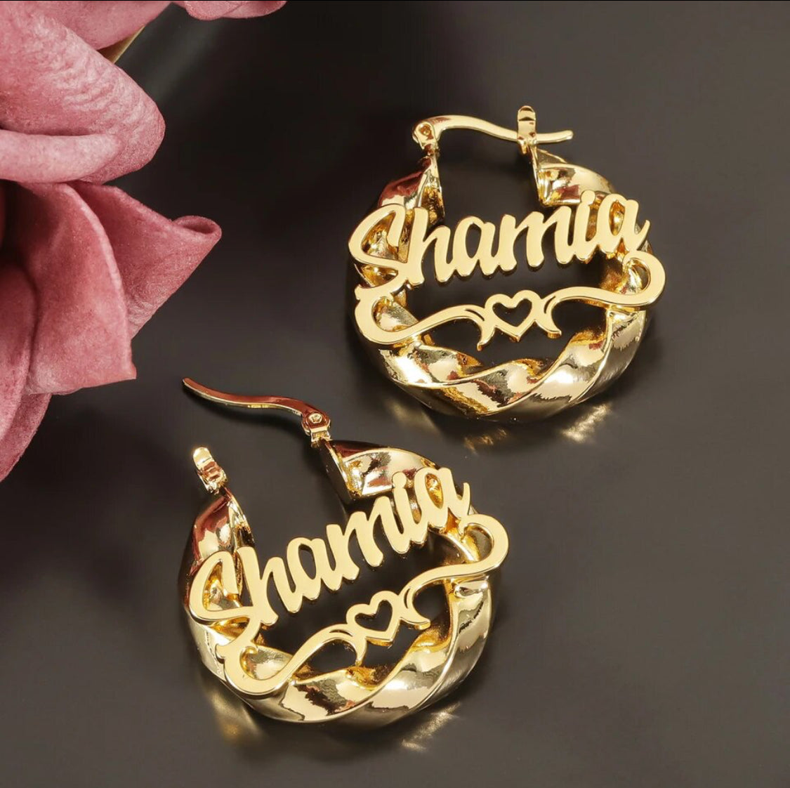 Kids and adults waterproof name twist earrings