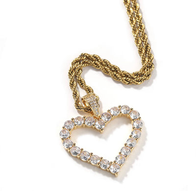 Kids Hollow Heart Necklace