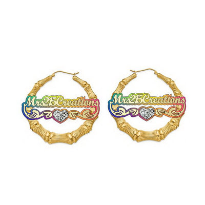 Customized acrylic bamboo earrings