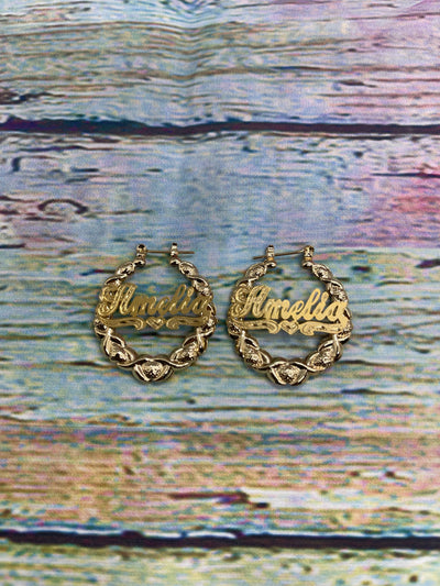 Kids Xo name earrings gold plated