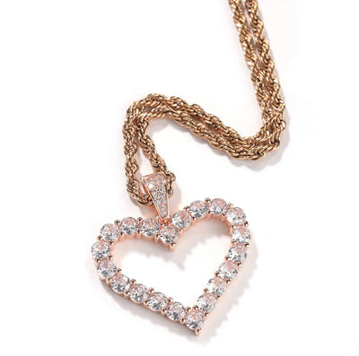 Kids Hollow Heart Necklace