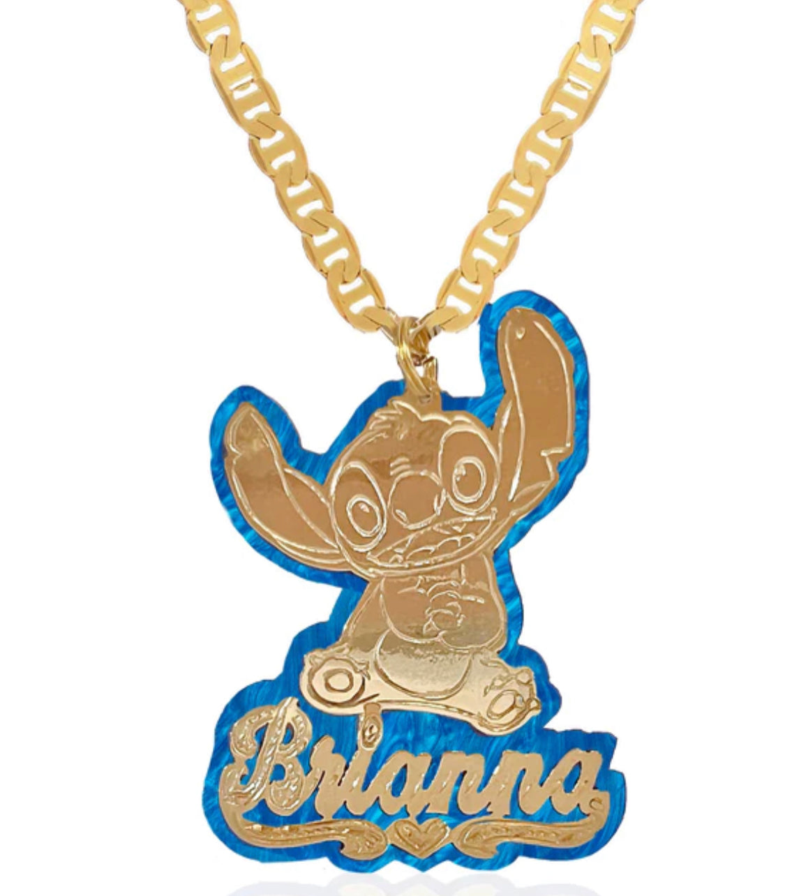 Kids gold plated character necklaces