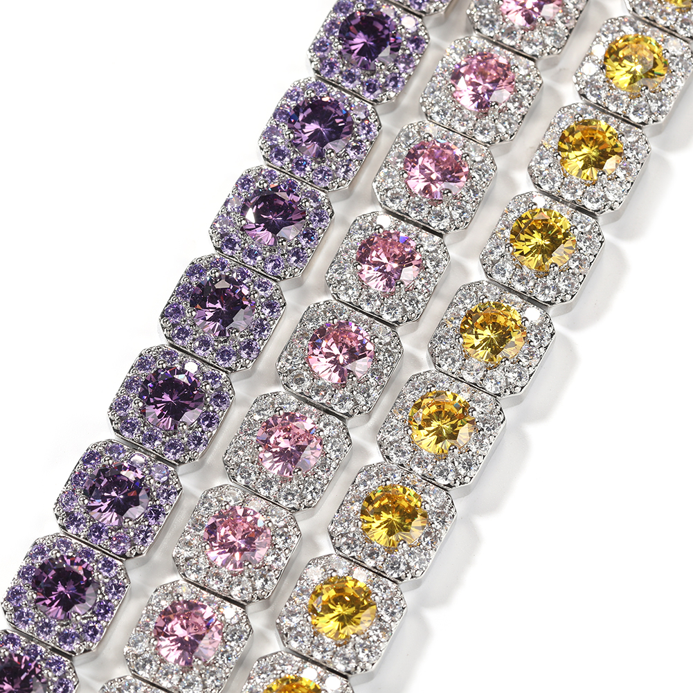 Baguette chain or bracelet bling multi color choices