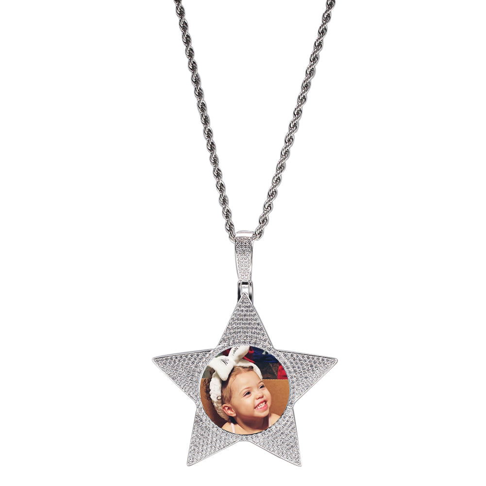 Star shimmer photo pendant