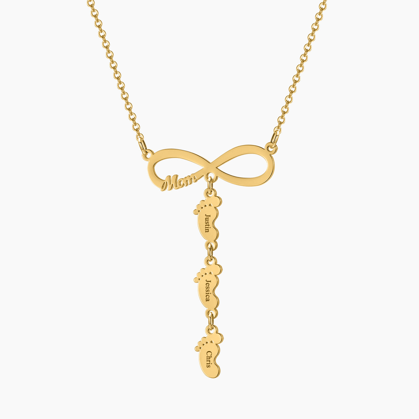 Infinity Mom Necklace With Feet