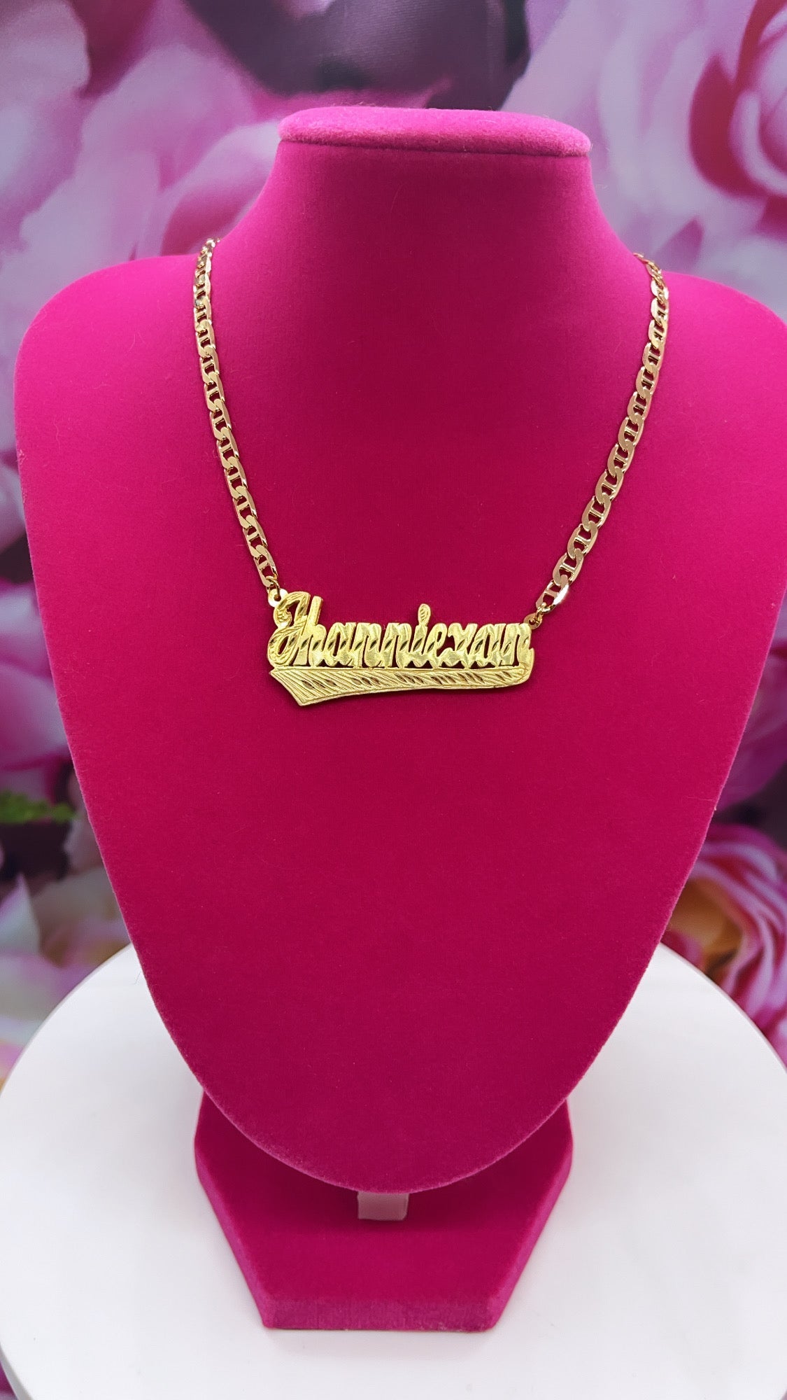 Kids All gold or Silver plated double plated name necklace