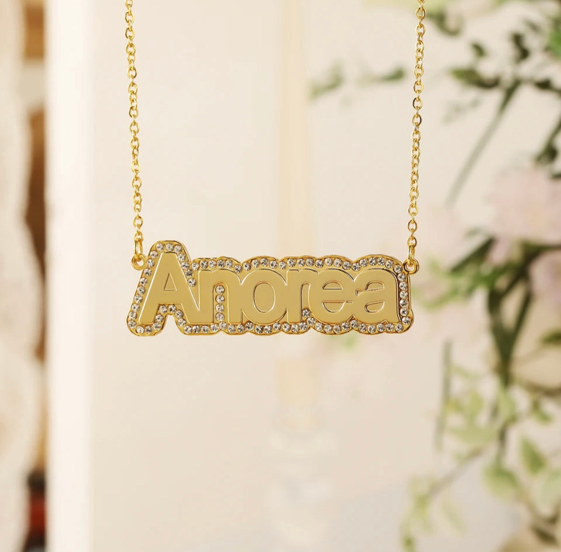 Kids Custom diamond crystal name necklace