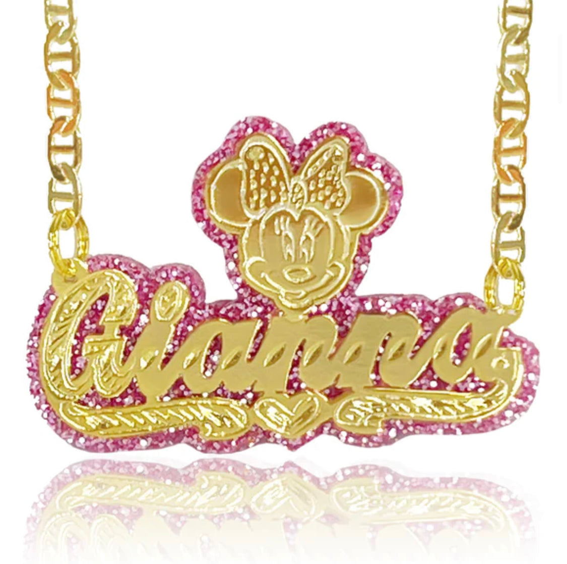 Kids Gold plated character necklace head