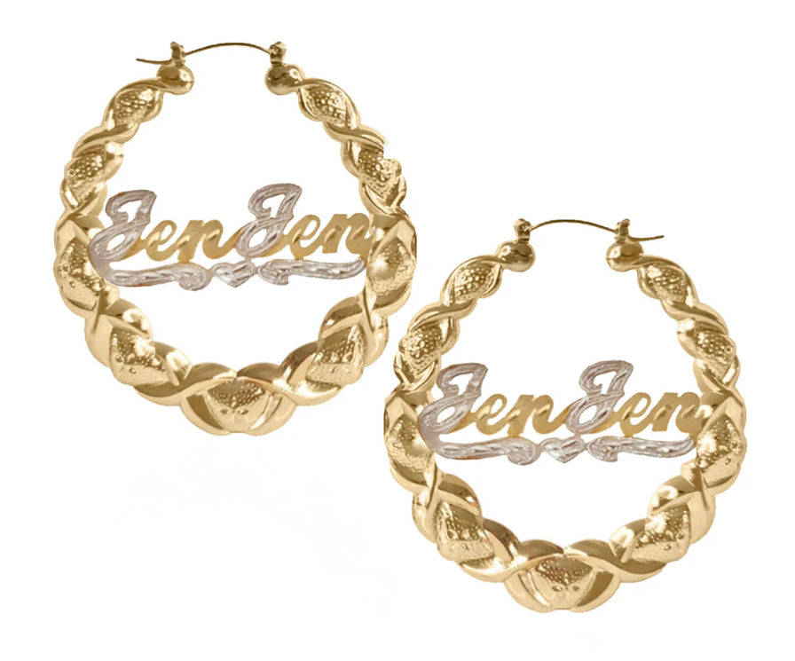 Xo name earrings gold plated