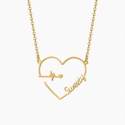 The heartbeat name necklace