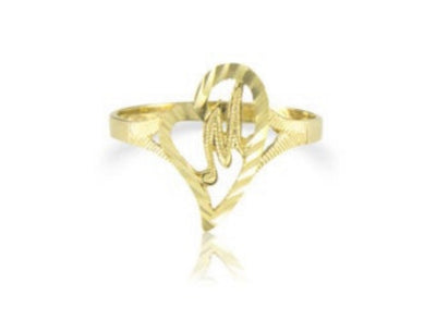 Gold plated letter ring