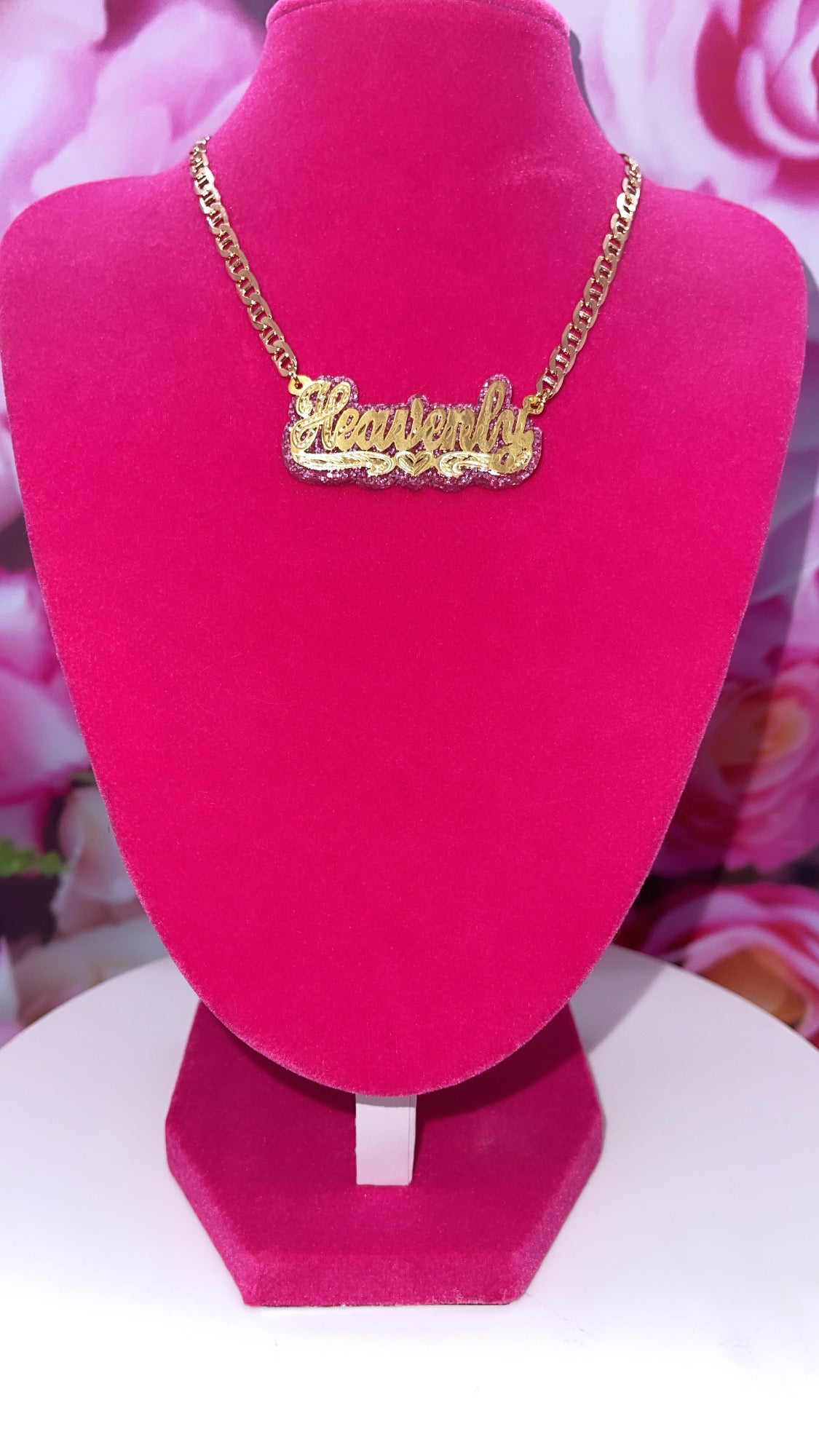 Kids Glitzy gold plated name necklaces