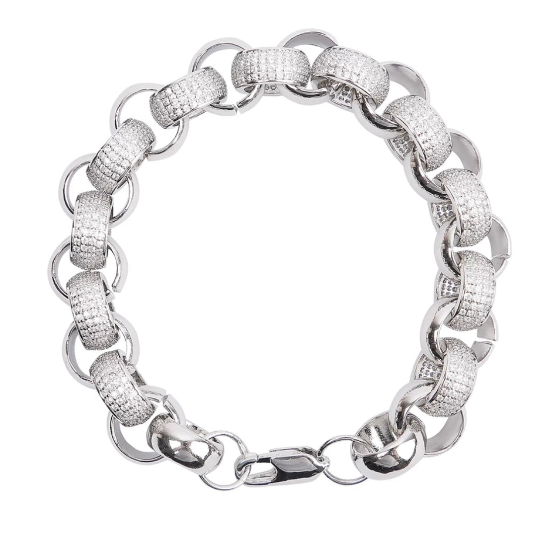 Cuban link bracelet unisex iced out paved