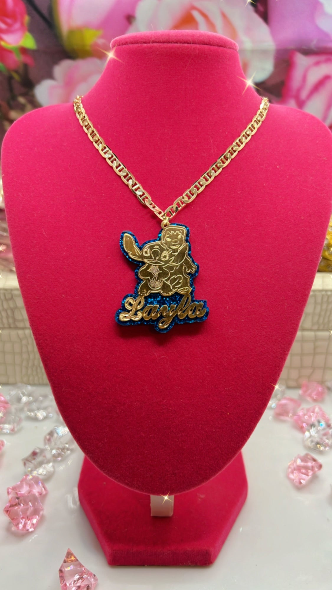 Kids gold plated character necklaces