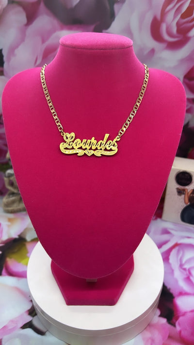 All gold or Silver plated double plated name necklace