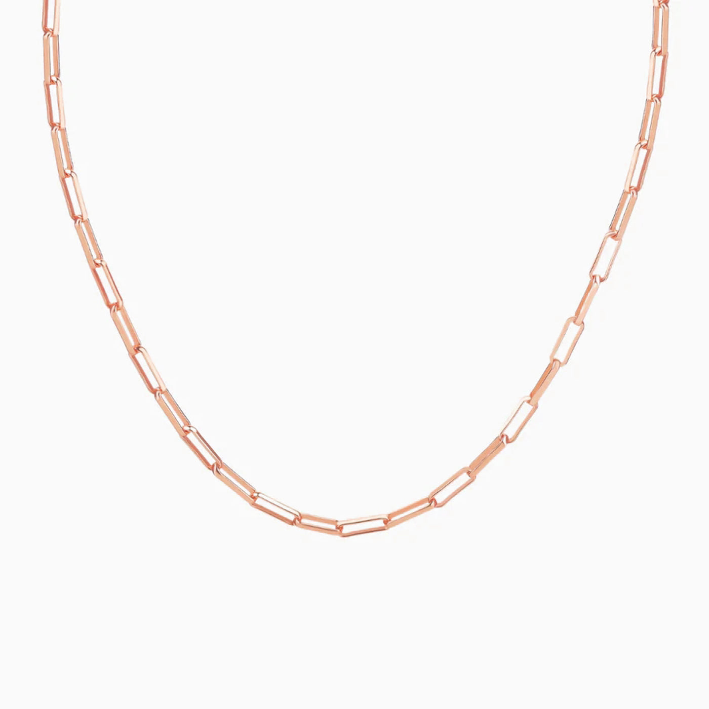 Plain link paper clip necklace