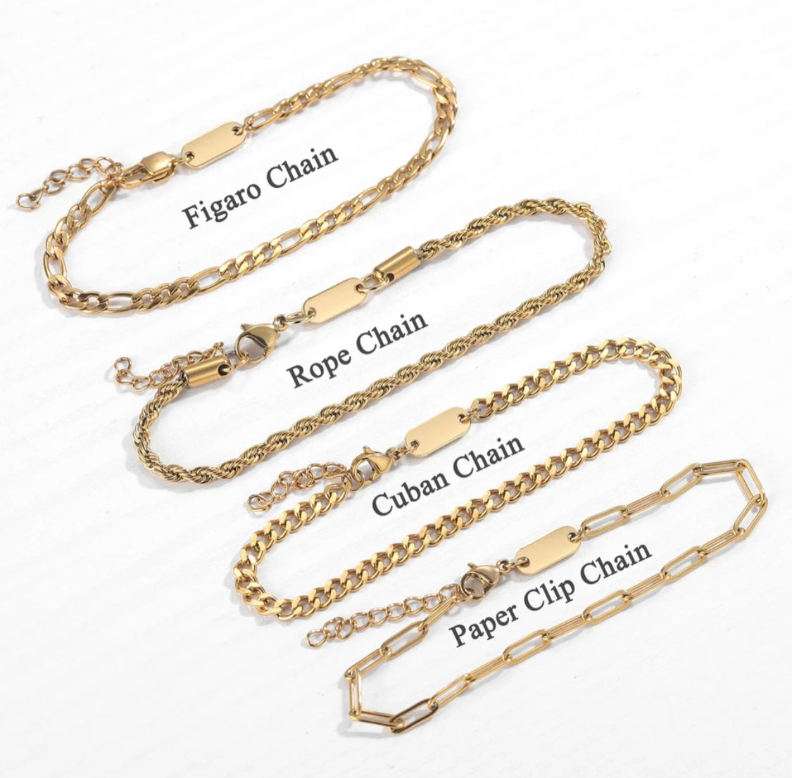 Waterproof Rope cuban figaro necklaces and bracelets plain