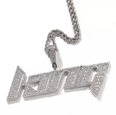 New hip hop curved letter name necklace