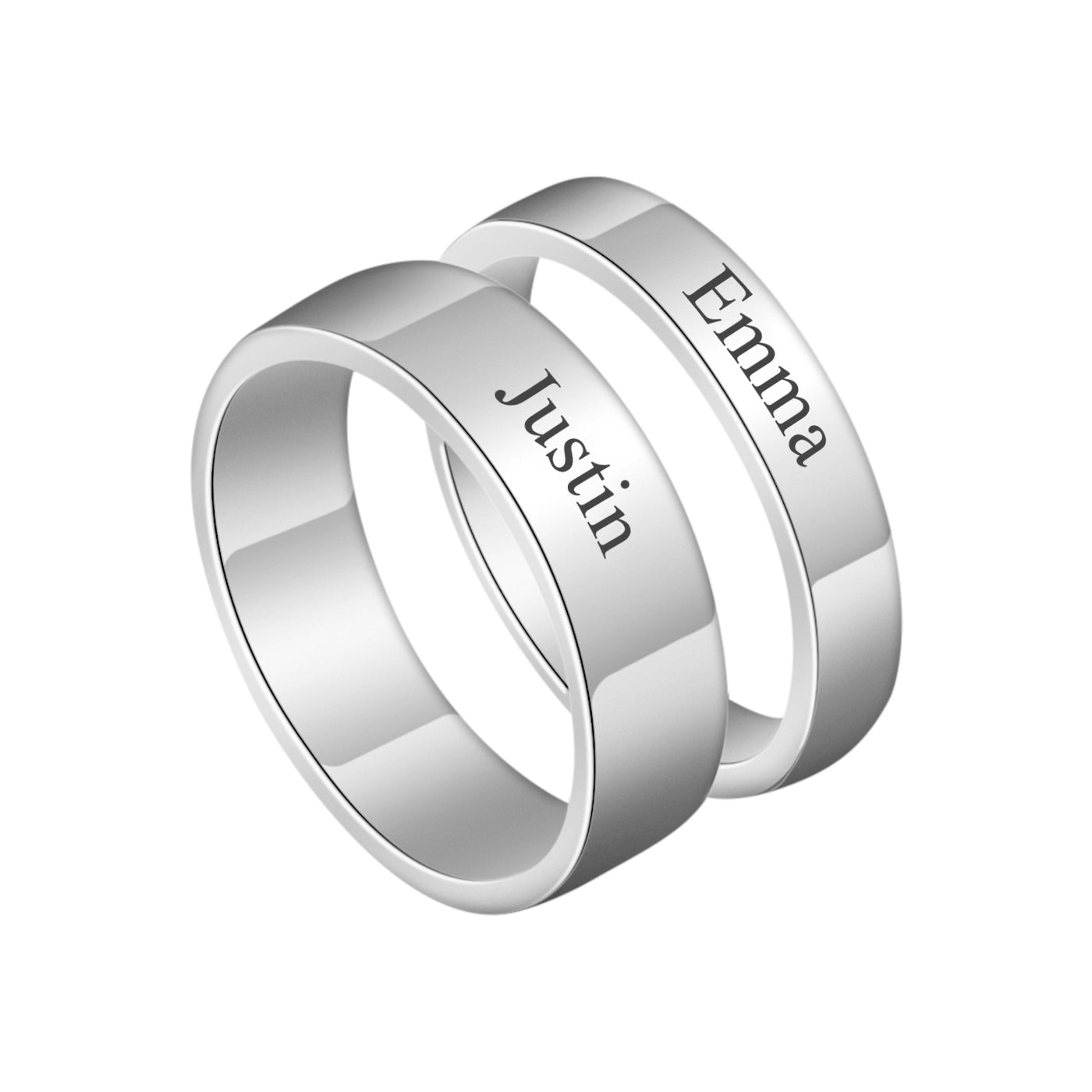 Set of 2 engraved rings