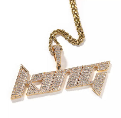 New hip hop curved letter name necklace