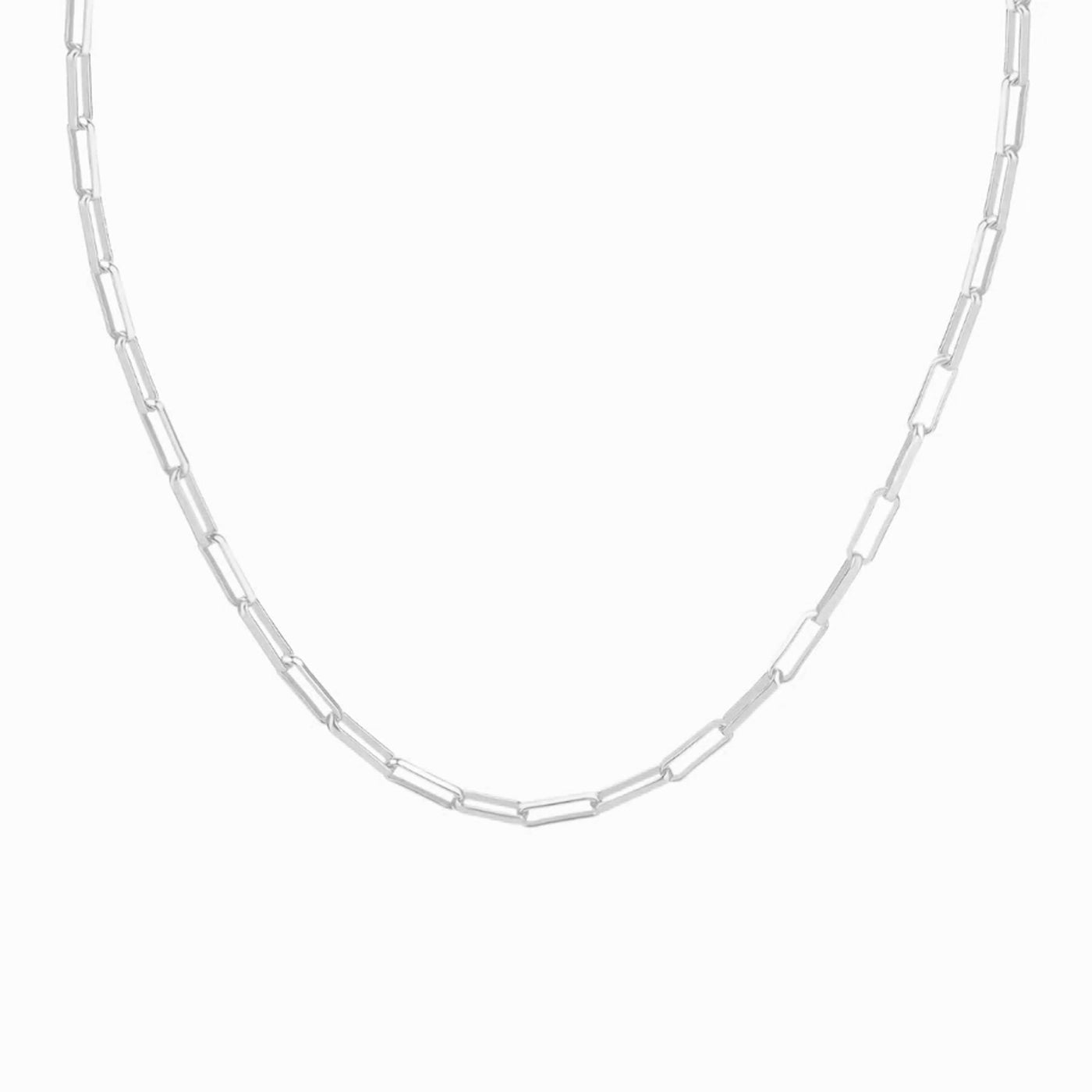 Plain link paper clip necklace