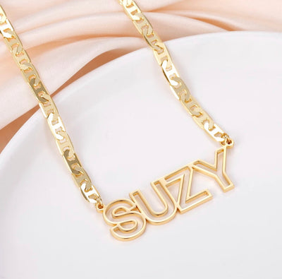 Waterproof Hollow name necklace