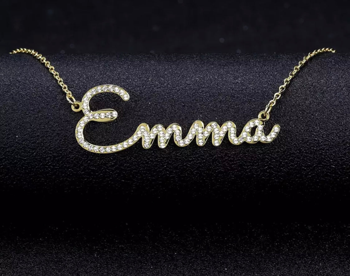 Icey waterproof name necklace super cute