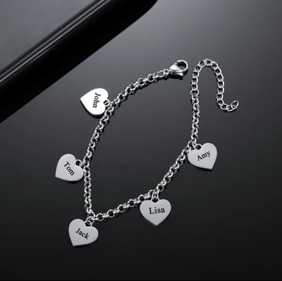 The Charm name bracelet 1-5 names