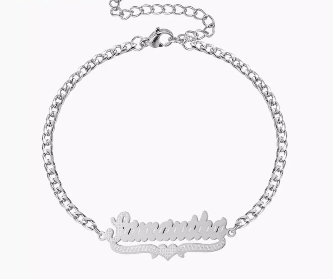 Double plated Cuban waterproof bracelet name