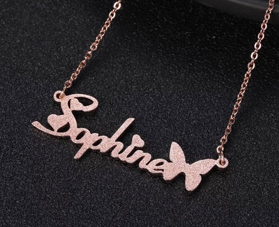 Frosted name necklace