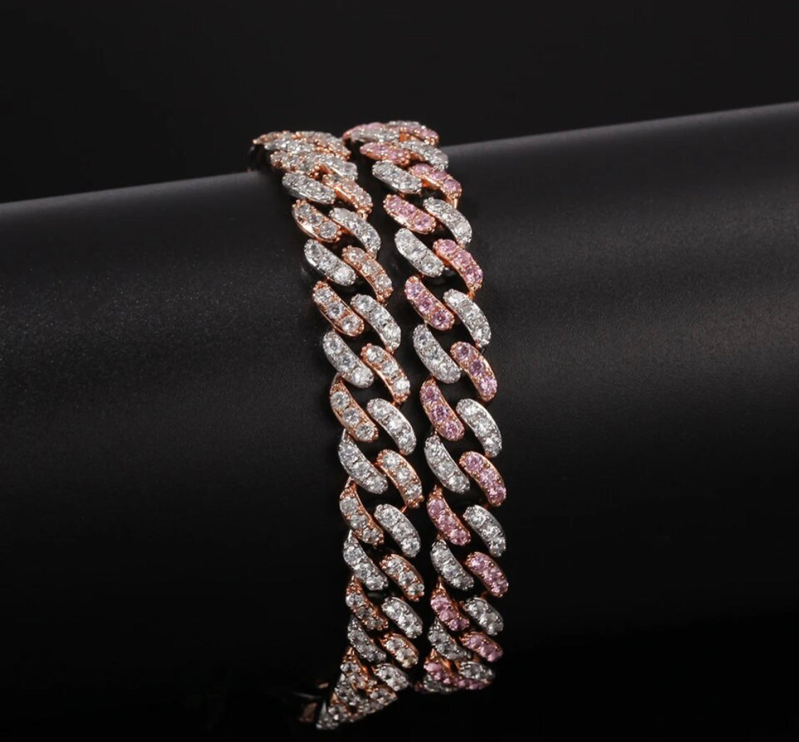 Pink Cuban bracelet