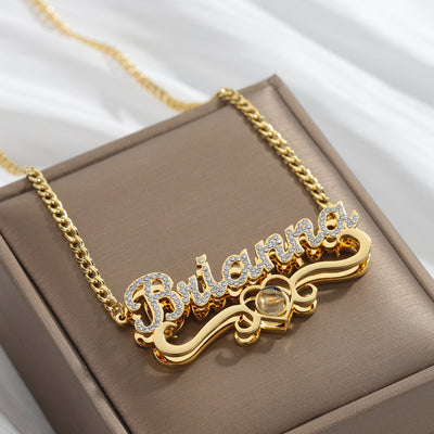 Projection photo name necklace