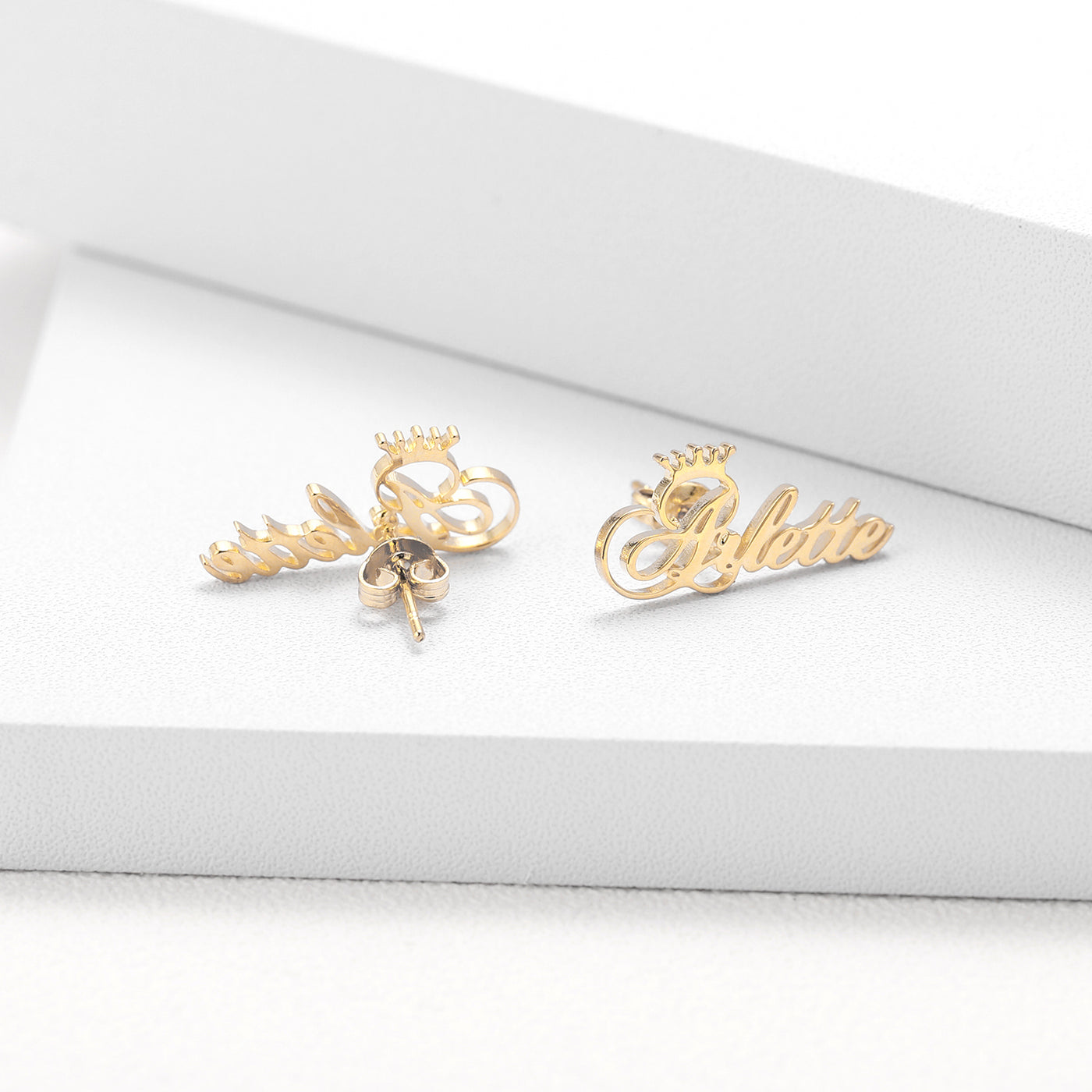 The Yasmine stud crown earrings