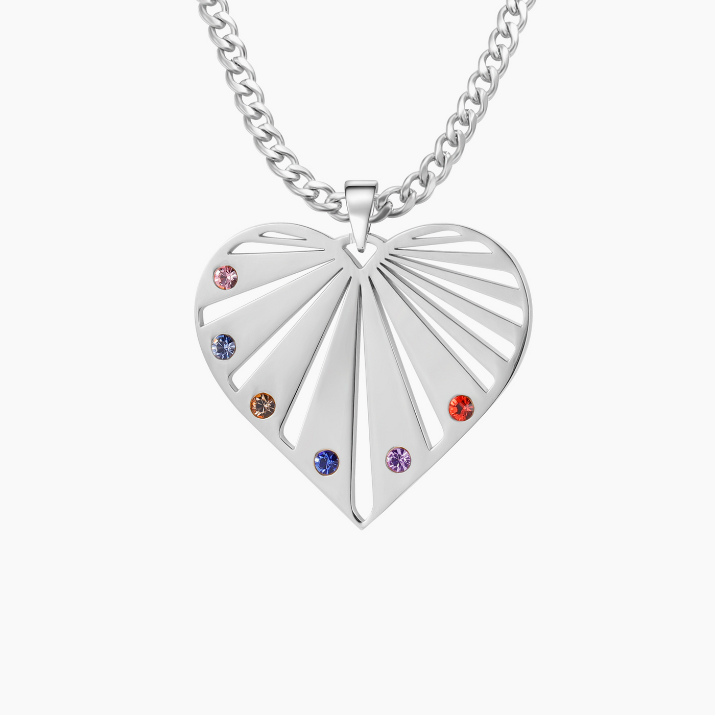Customized mothers Heart with birthstone up to 7 names
