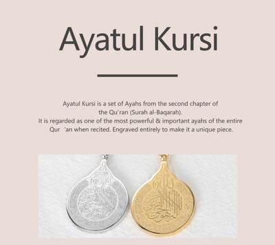 Ayatul Kursi necklace waterproof stainless steel