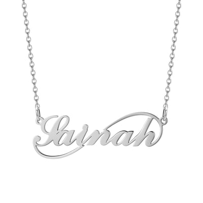 Simple infinity name necklace