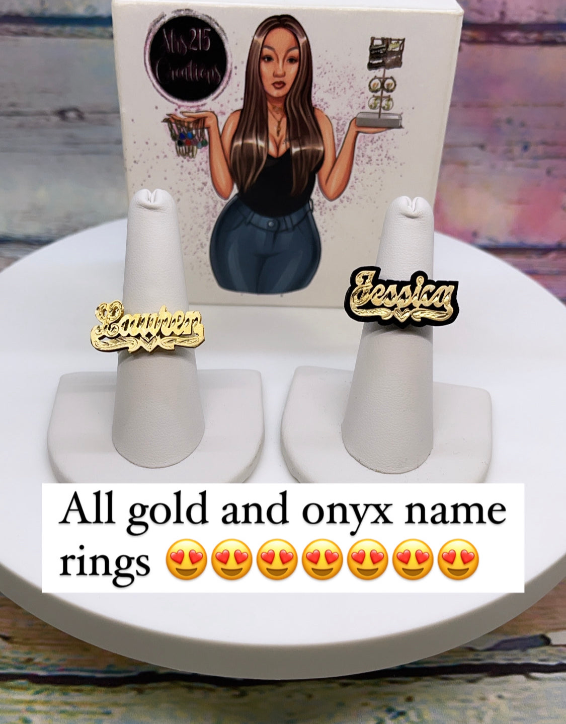 Gold plated name ring