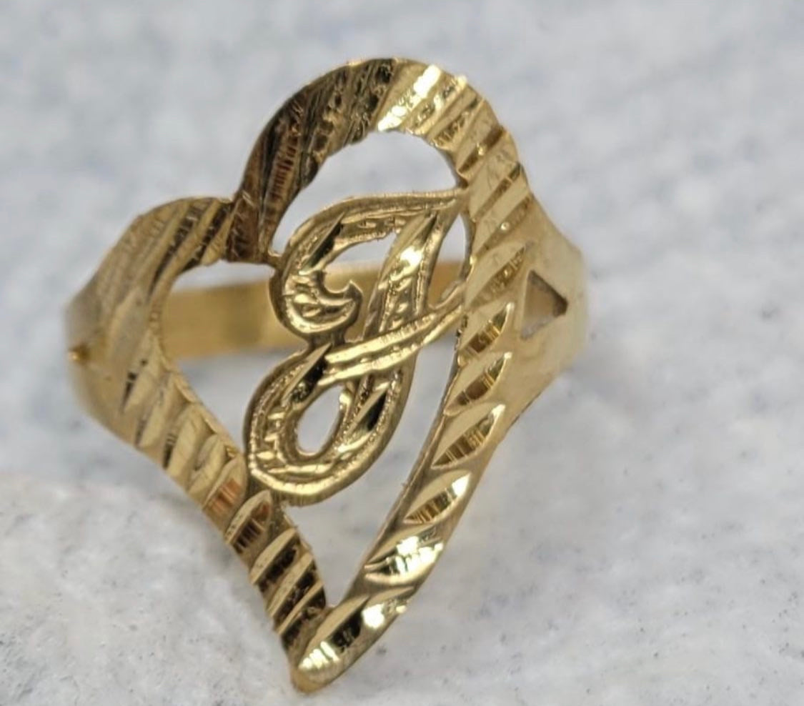 Gold plated letter ring