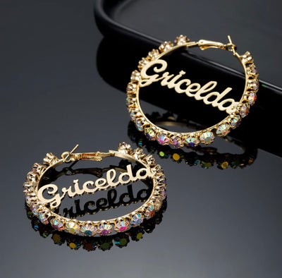 The Gricelda crystal diamond hoop earrings