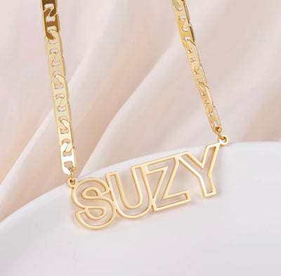 Waterproof Hollow name necklace