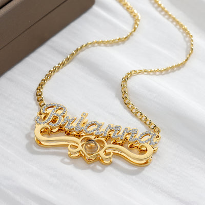 Projection photo name necklace