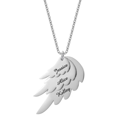 Waterproof wing necklaces engraved